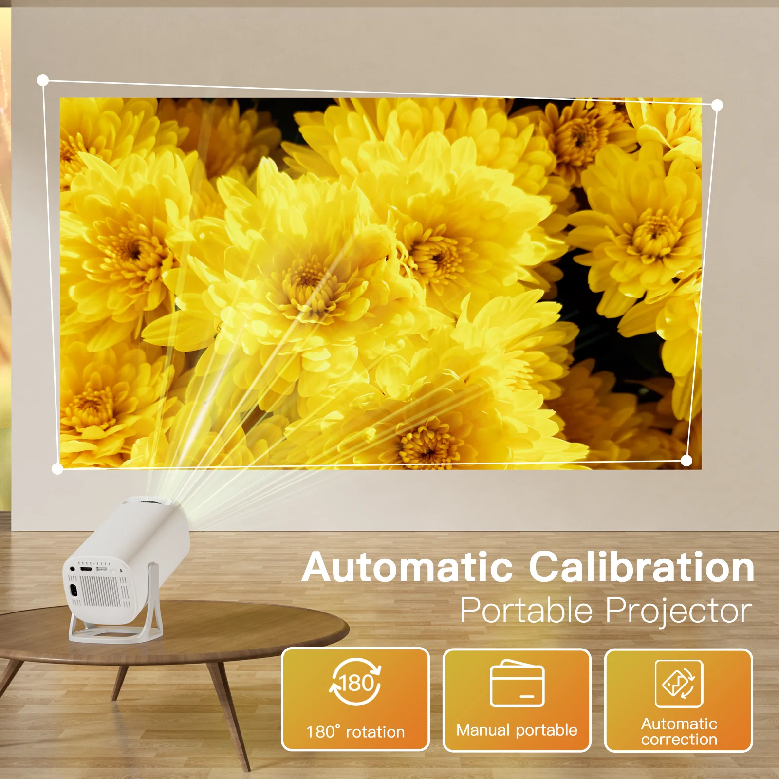 Salange S40 Smart Projector Digital Android11 Support 4K 1080P WiFi6 BT5.4 Allwinner H713 1280*720P Auto Keystone Pocket Beamer