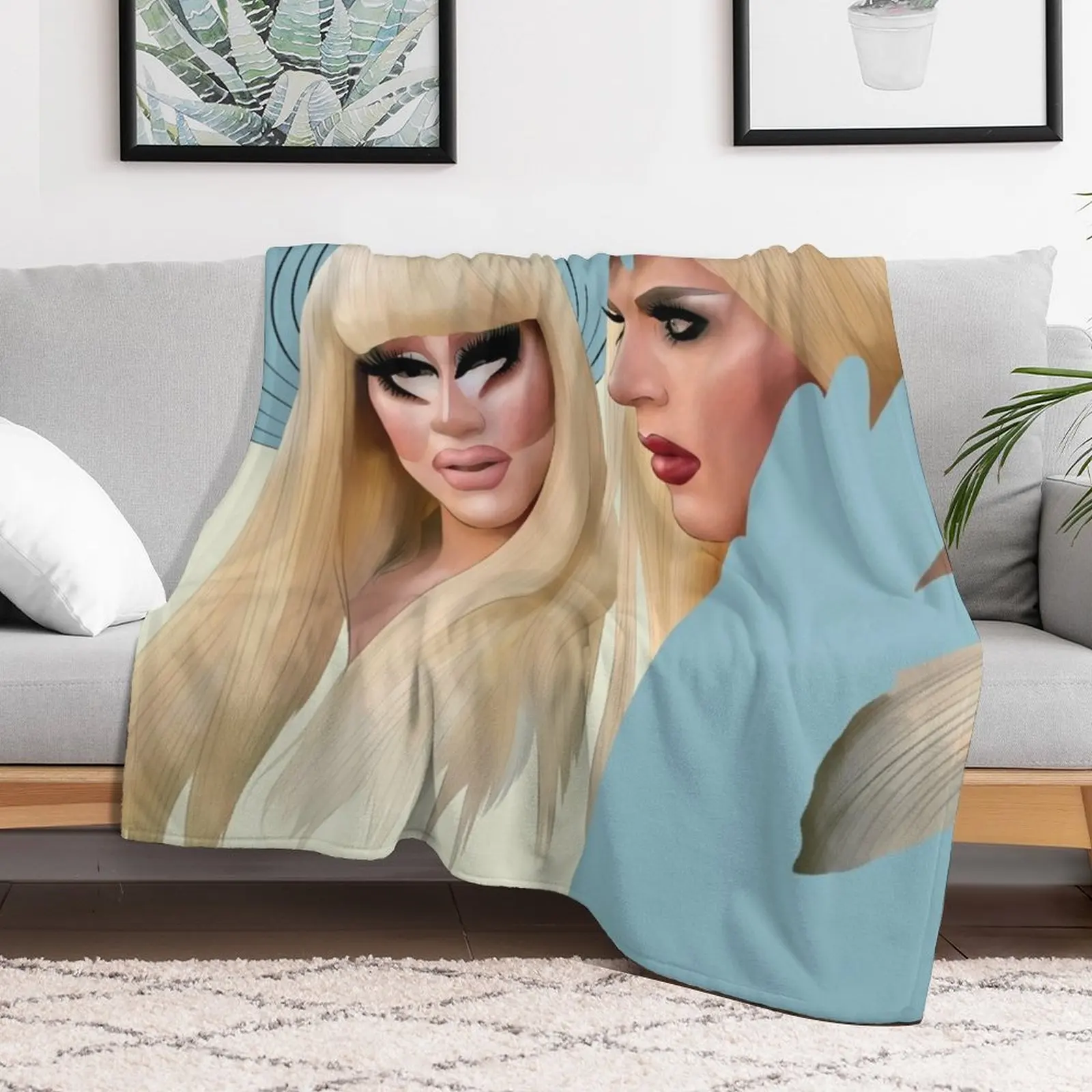 Trixie & Katya Throw Blanket Stuffeds Blankets For Baby Bed linens Single Blankets