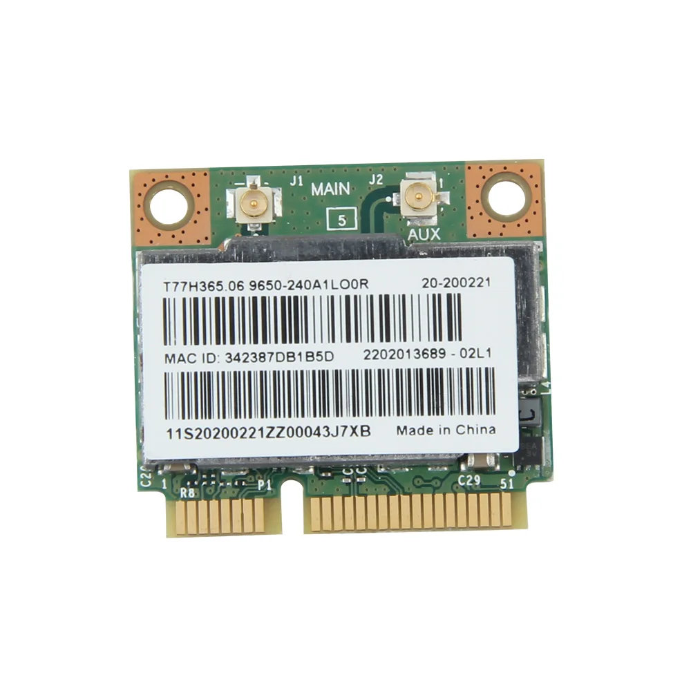 300Mbps BCM 943228 HMB ミニ PCI-e ワイヤレスカードデュアルバンド 2.4 グラム/5 グラム Bluetooth 4.0 802.11a/b/g/n Wifi ワイヤレスカードアダプタ