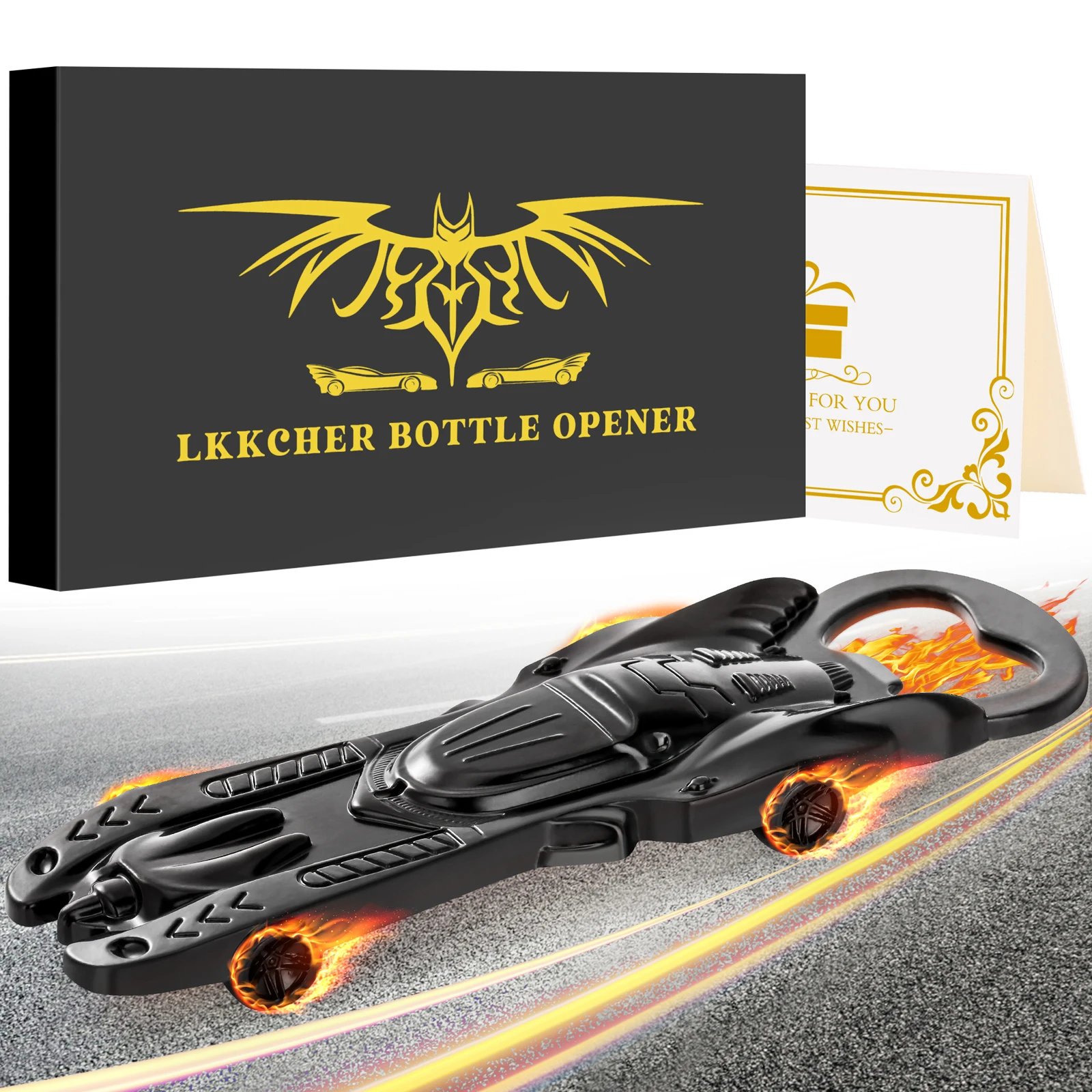 

LKKCHER Bronze/Black/Dark Silver Combat Vehicle Beer Bottle Opener Cool Design Corkscrew Personalized Tools Gift Set Box for Men