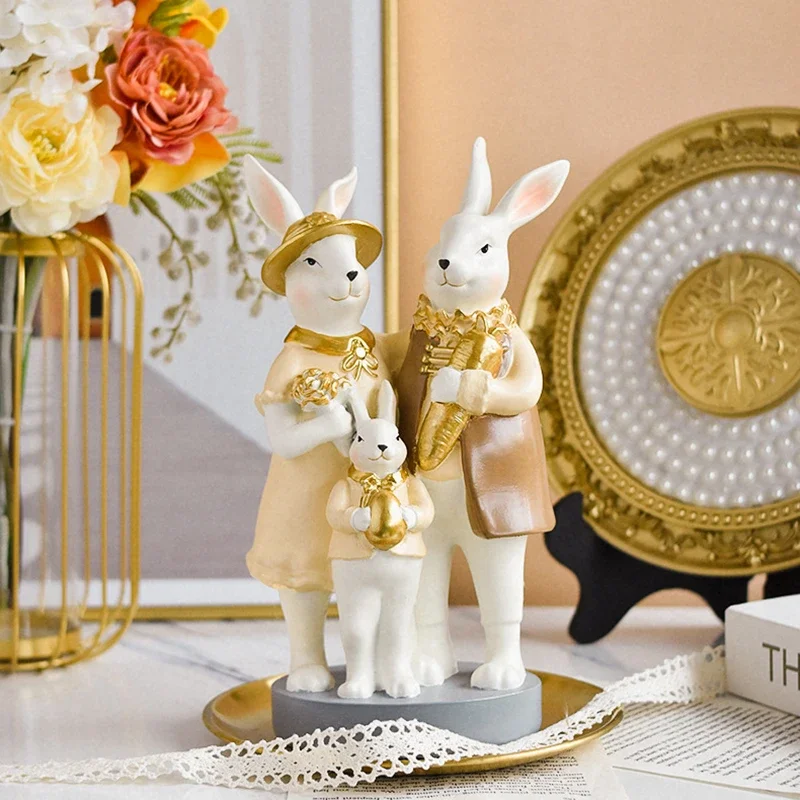 

Rabbit Candle Holder Resin Candlestick Decorative Ornament Handmade Craft Easter Cute Simulation Home Crafts Desktop Decor Gift