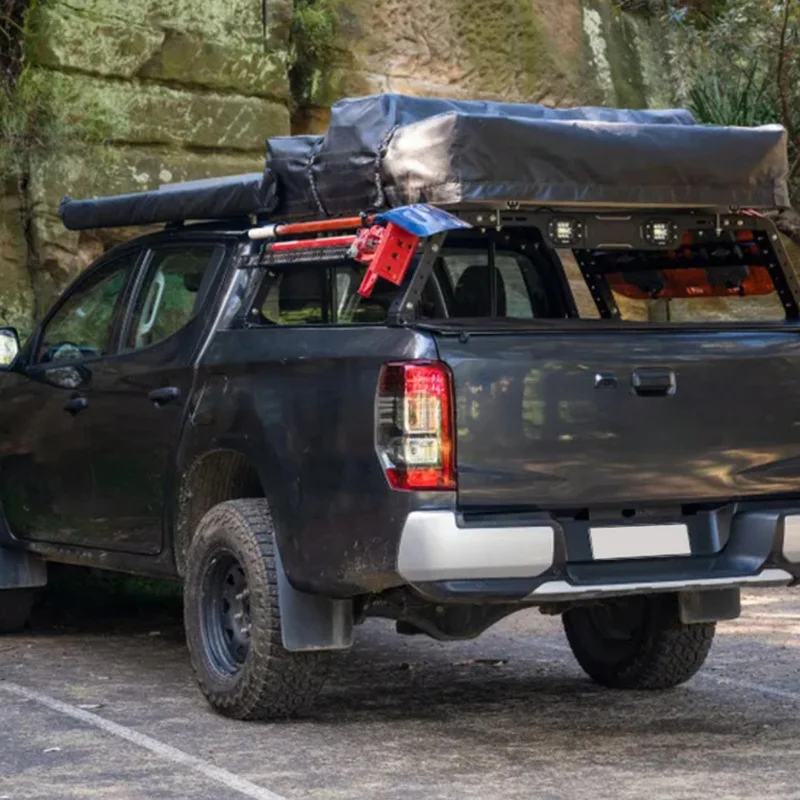 Auto Parts Universal Adjustable Iron Anti-Roll Frame Overland Bed Roof Rack for Full Size Pickup Truck Rear Bucket Offroad Acces