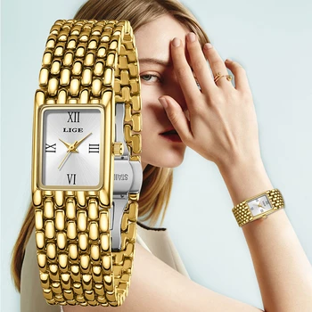New LIGE Quartz Women Watches For Couples Stainless Steel Business Men's Clock Casual Minimalist Women Gift Watch Pareja Regalo