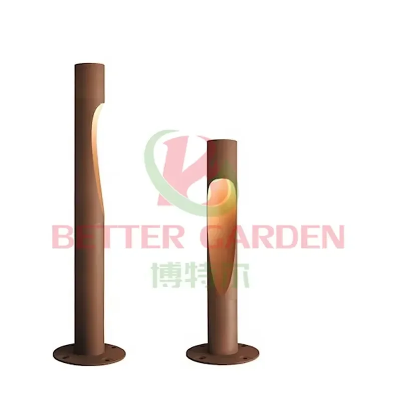 No Paint Corten Steel Lighting Column Garden Metal Lights Manufacturer