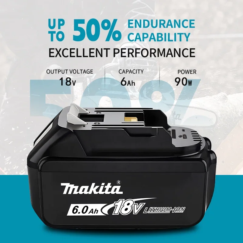 Originální baterie Makita BL1860B 18V 6Ah dobíjecí, vhodná pro baterie pro elektrické nářadí Makita DTD172 DDF487 DGA404 - náhled 3