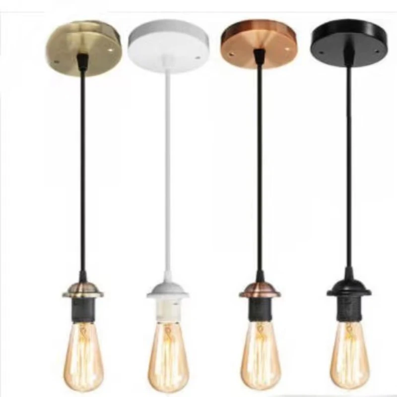 E27 Screw Vintage Pendant Light Holder Socket Base Lights Industrial Loft Hanging Lamp