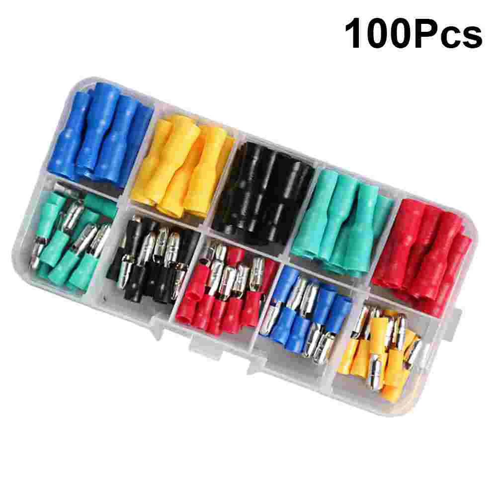 100 Pcs Crimp Terminal Connector Cable Tool Electrical Insulated Connectors Kit