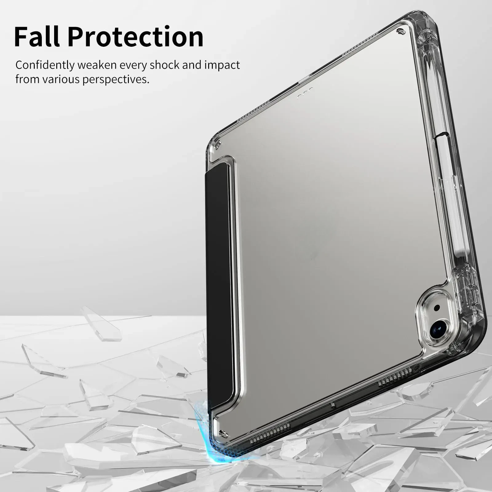 Y-Fold Case compatible with iPad 11 10 9 8 7 Air10.9 11 13 inch /Mini 6 7th Gen / Pro 11 12.9 inch Crystal Clear with Pen Holder image 5