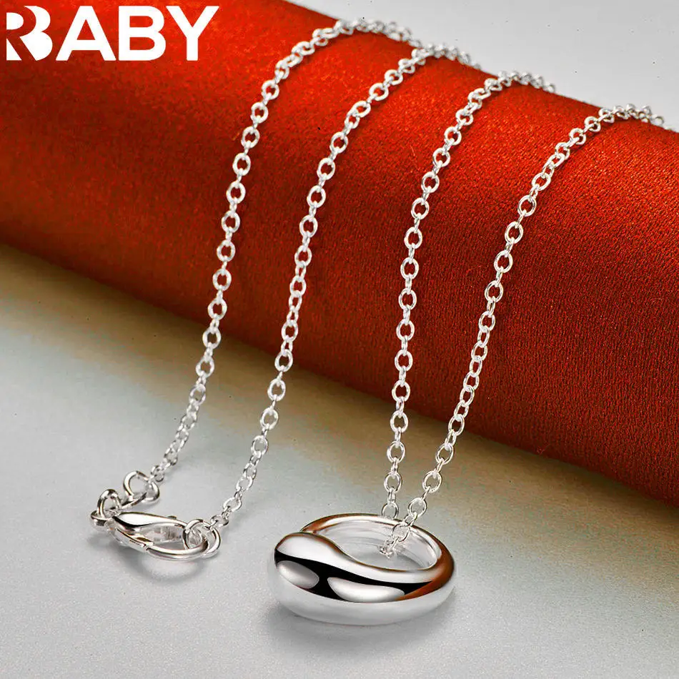 URBABY 40-75 سنتيمتر 925 فضة صغيرة مستديرة قلادة قلادة للنساء الرجال سحر الاتجاه هدايا عيد ميلاد موضة حفلة غرامة Jewe