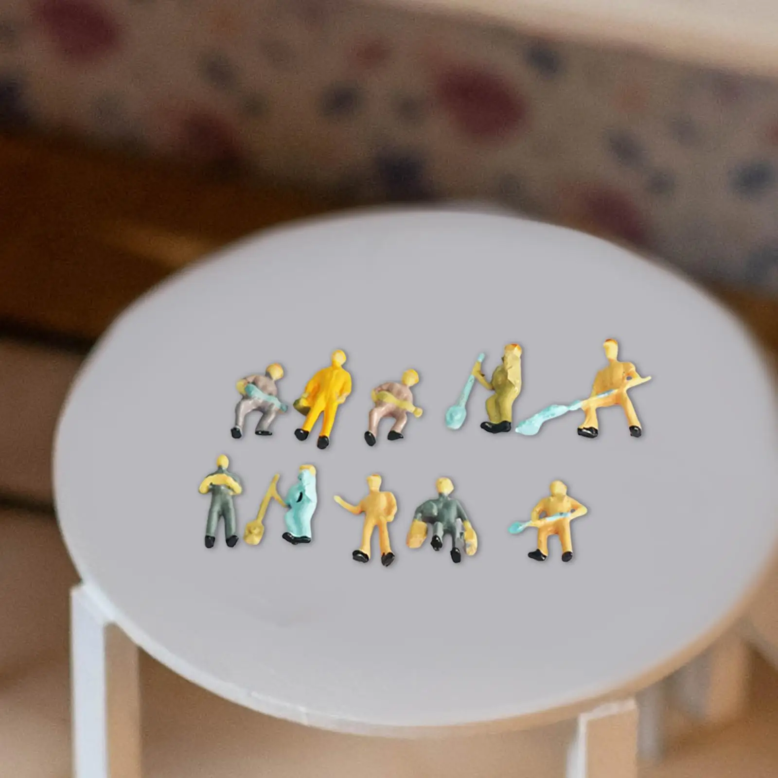 10 stuks 1/43 miniatuur model spoorwegwerker figuren treinbaan handgeschilderd