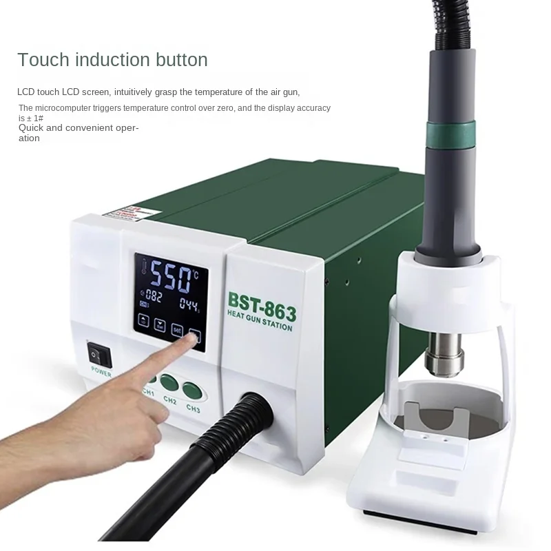 863 Hot Air Gun Desoldering Station Anti-Static Soldering Station Digital Display Lcd Touch Constant Temperature