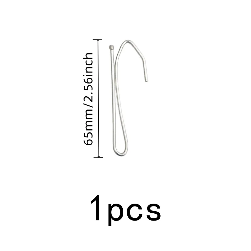 Silver Iron Material Single Curtain Hooks, 1 pcs, Living Room Curtain Rod, Smooth Sliding Hook for Bathroom Fabric Hanging