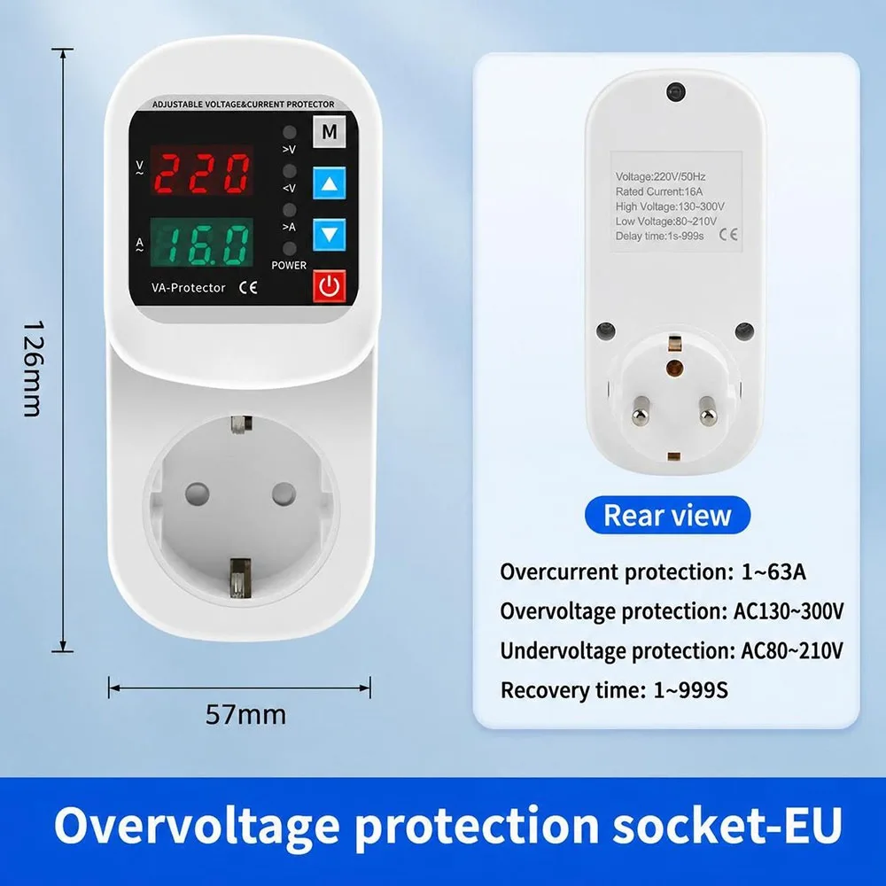 Adjustable Protection Voltage Protector Socket Digital Display Automatic Reclosing Voltage Protection Plug