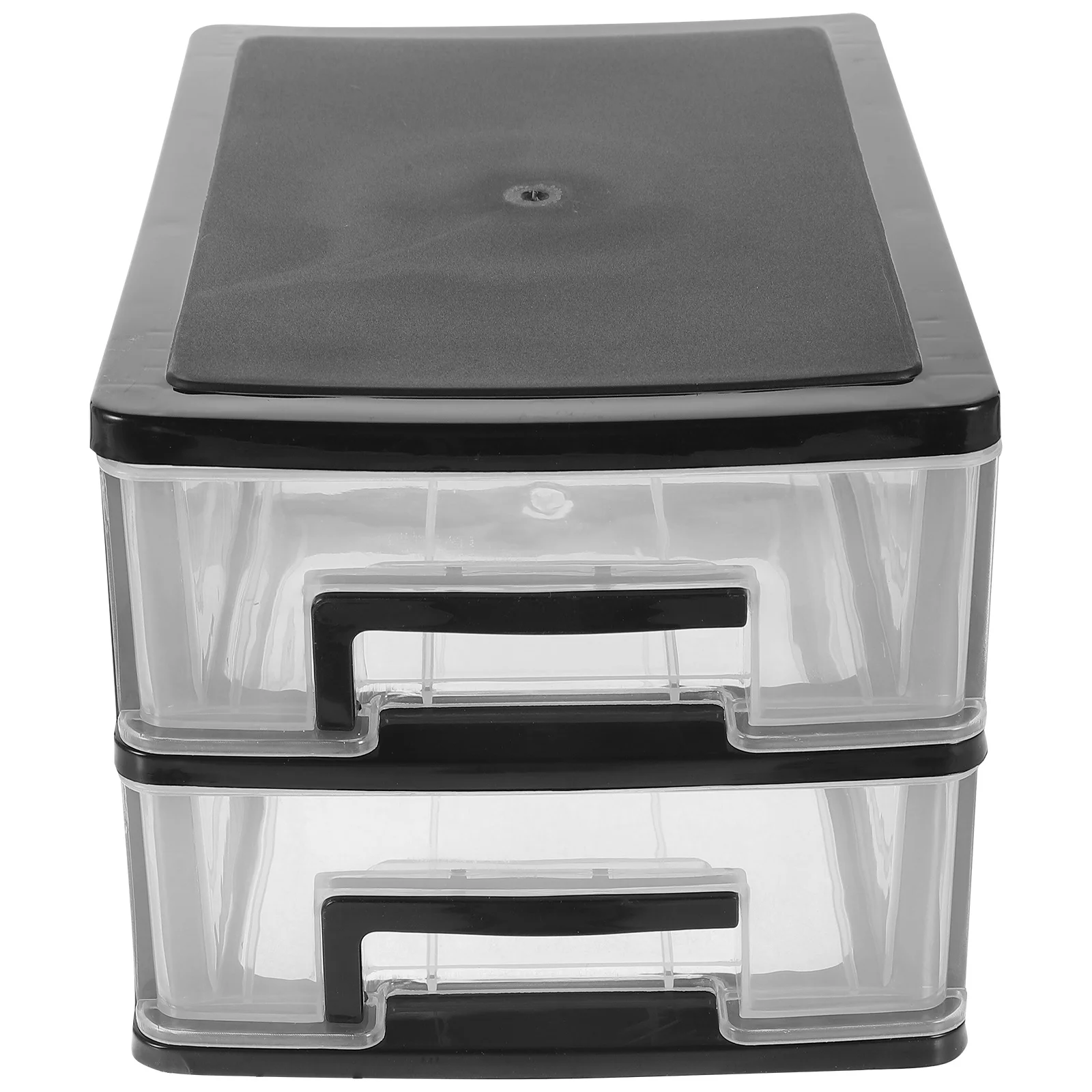2 Layers Transparent Black Desktop Drawer Type Storage Box Pp Plastic Cosmetics Organizer 2 Tier Makeup Brush Mascara Eyebrow