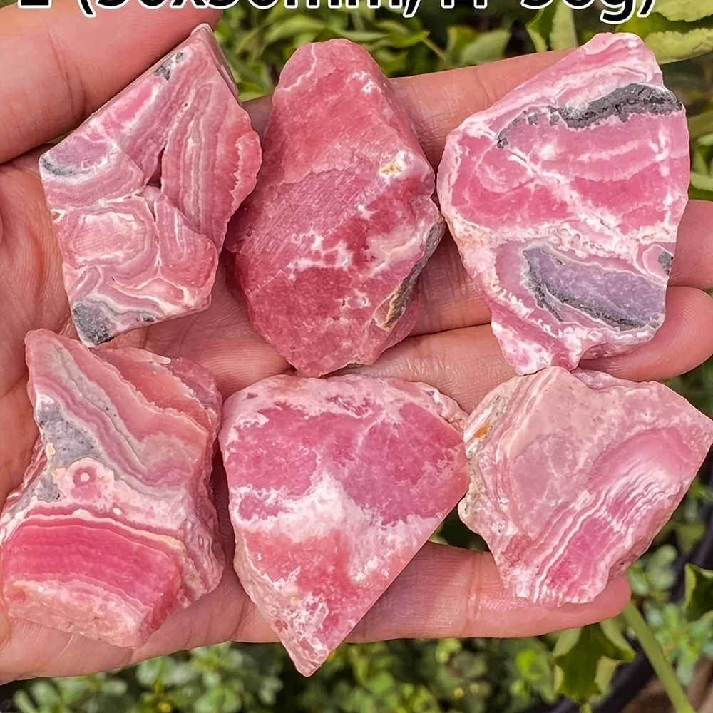 1pc Marbled Pink&Red&Black Rhodochrosite Stone Irregular Shapes, Home Decor, Ideal for Valentine's Day and Easter