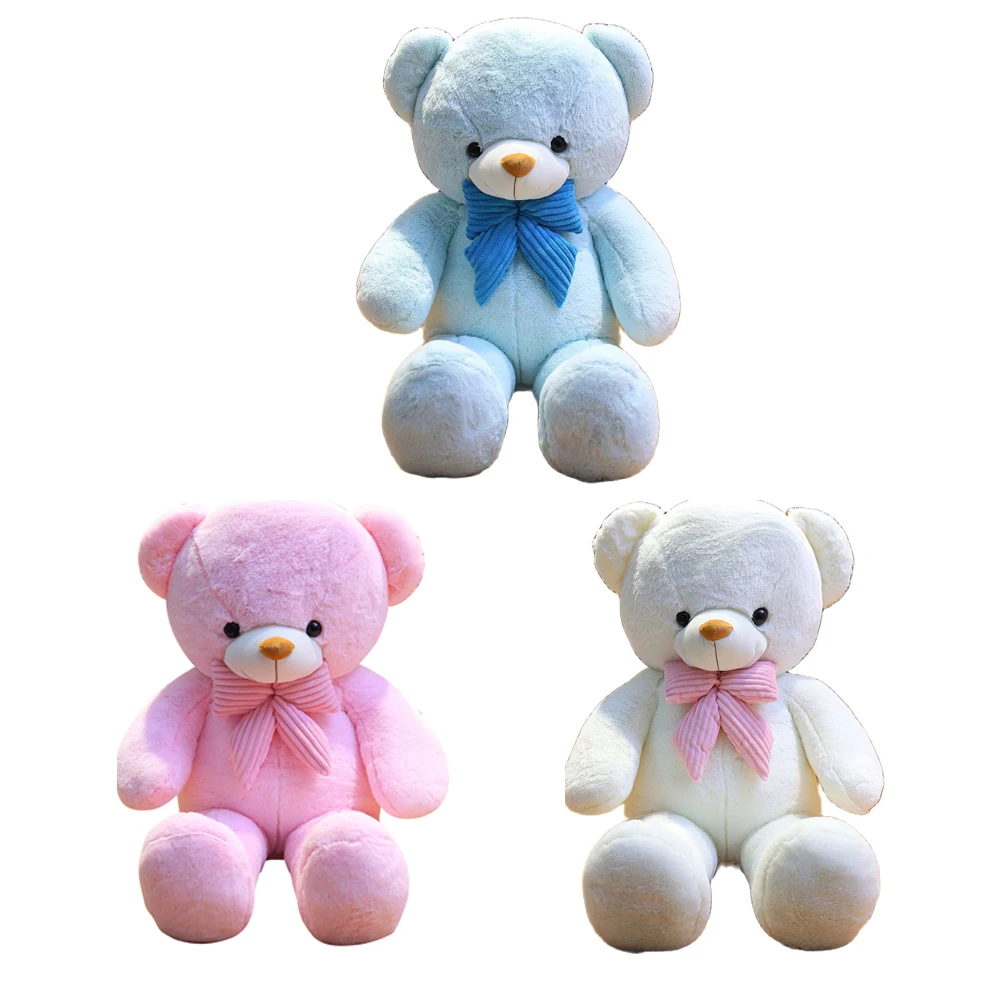 

80/100cm Pink Blue Lovely Teddy Bear Plush Toys Stuffed Soft Animal Doll Popular Birthday Gift Valentine Present