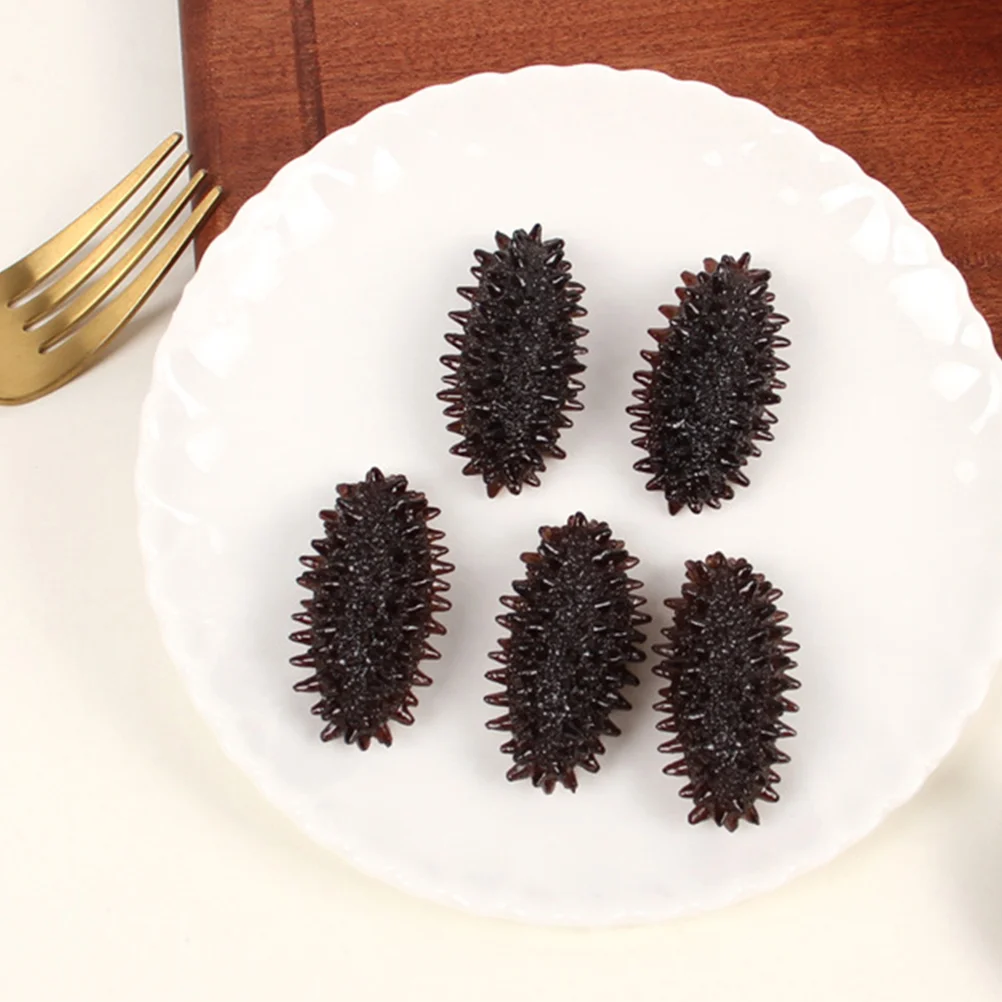 6pcs Artificial Sea Cucumber Model Lifelike Sea Food Model for Market Sample Display Fake Sea Cucumber