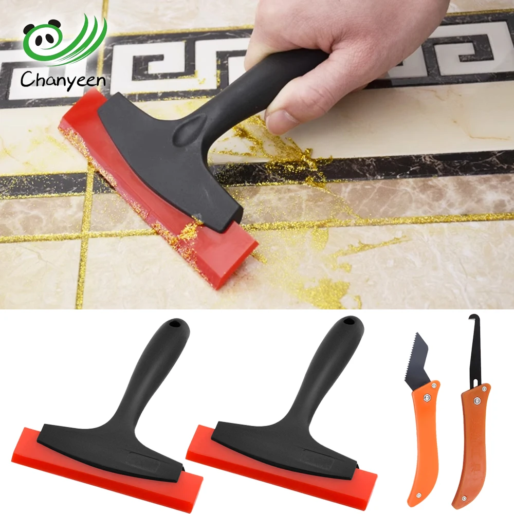 2in1 Tile Gap Filling Cleaning Scraper Shovel Grout for Tiling Fixing Car Film Glass Snow Ice Trowel Remover Construction Tools