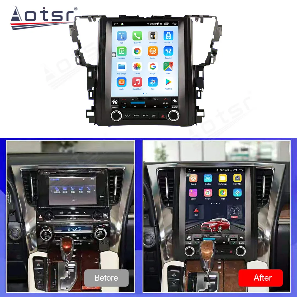 Android 13 256GB For TOYOTA Alphard 30 2015-2019 Tesla Style Car GPS Navigation Car Multimedia Player Auto Radio Head Unit