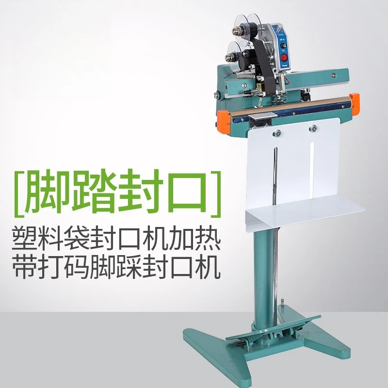 Manufacturer Aluminum frame foot sealing machine Unilateral heating belt coding foot type plastic bag sealing