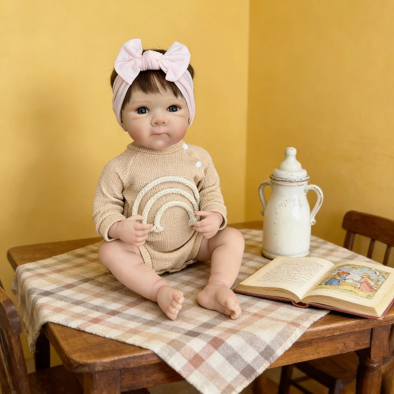 48cm Lalka Dla Dziewczynki, Rozmiar NewBaby, Reborn Bettie, Realistyczna, Niebieskie Oczy, Zabawka Do Kąpieli