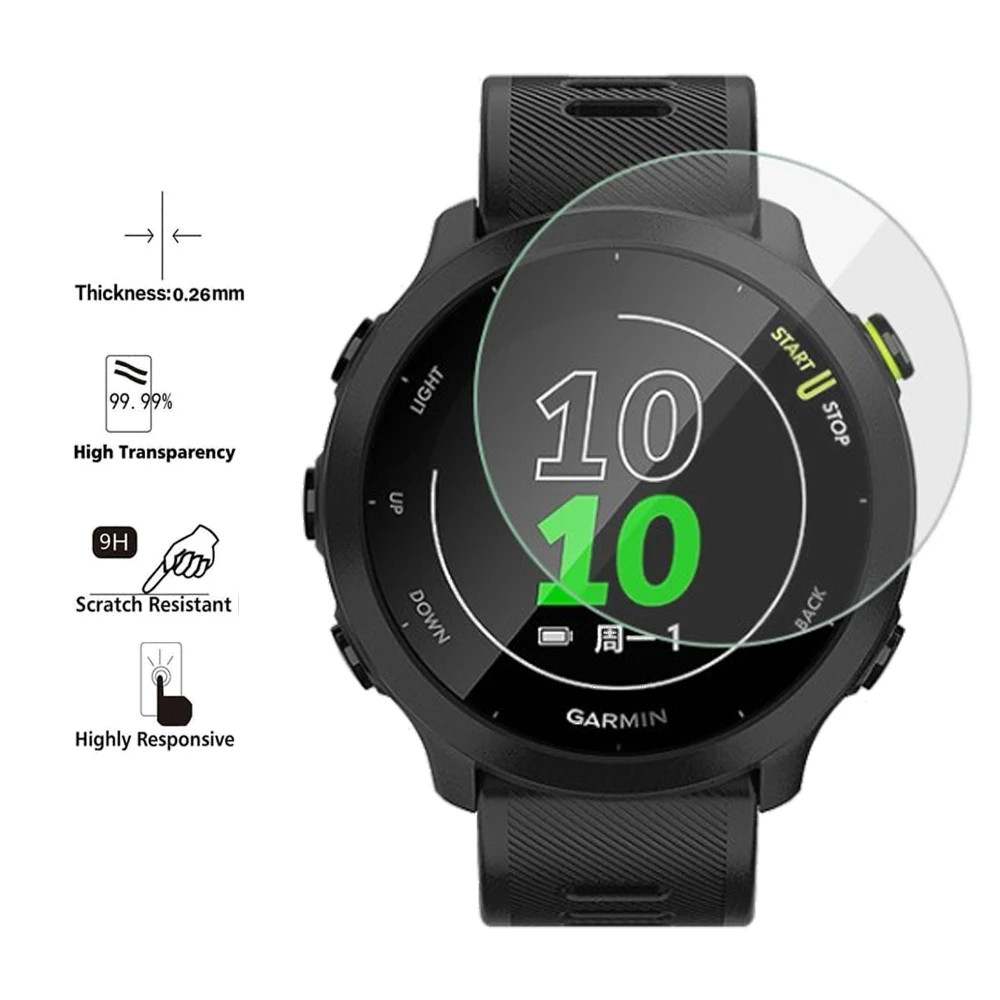 2/4/6pcs Tempered Glass Film For Garmin Forerunner 158 watch Full Screen Protective Anti-Scratch Films For Garmin Forerunner 55