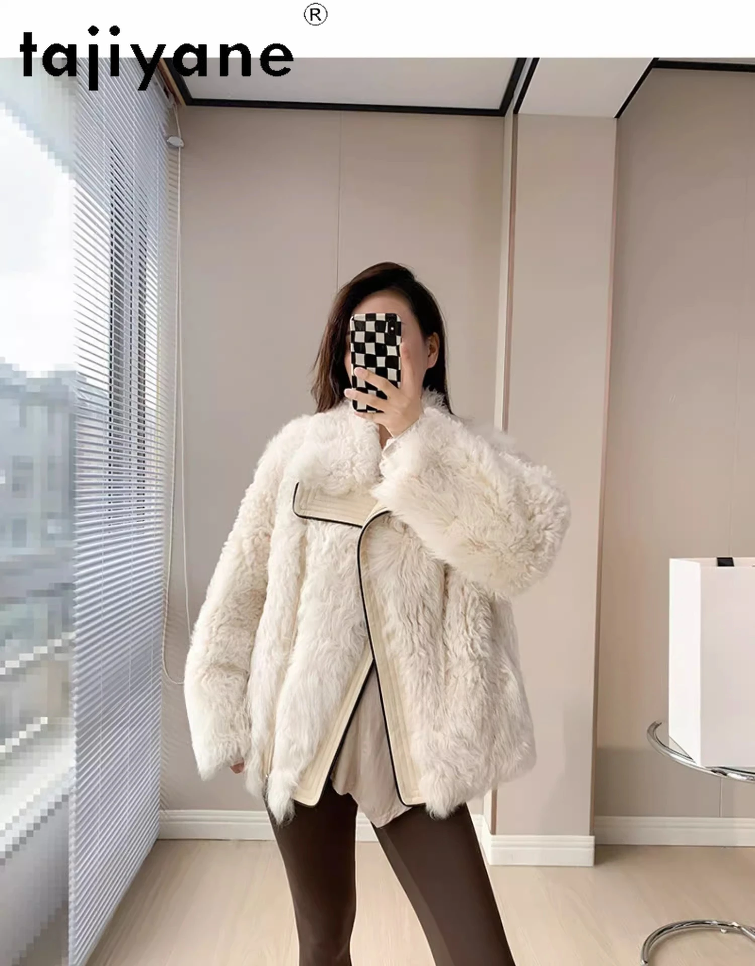 TAJIYANE 100 % Echte Toskana Wolle Schaffell Pelzmantel Frau Hohe Qualität Outer Warme Jacke 2025 Winter Frauen Kleidung fourrure