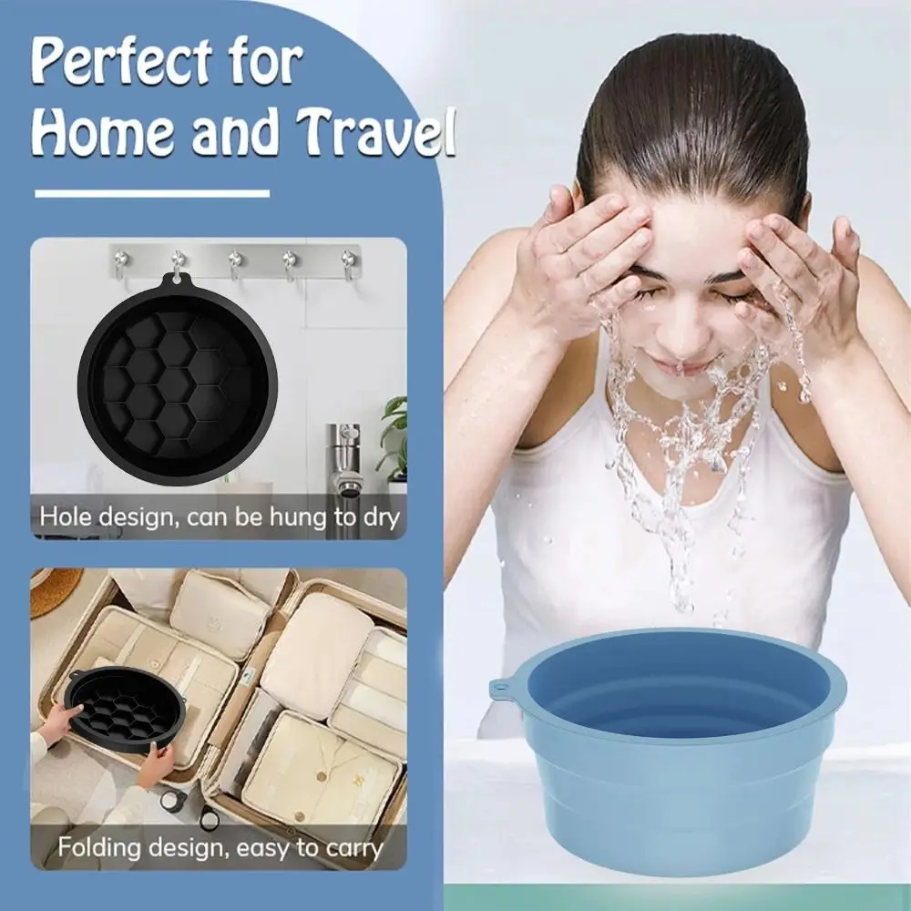 Foldable Face Ice Bath Bowl Silicone Built-in Ice Tray Portable Ice Basin Skincare Washbasin Spa Facial Treatment