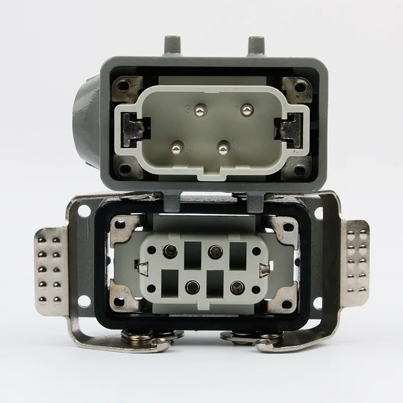 Heavy-duty connector HDC-HSB-004 4-core rectangular industrial waterproof aviation plug socket high current 35A