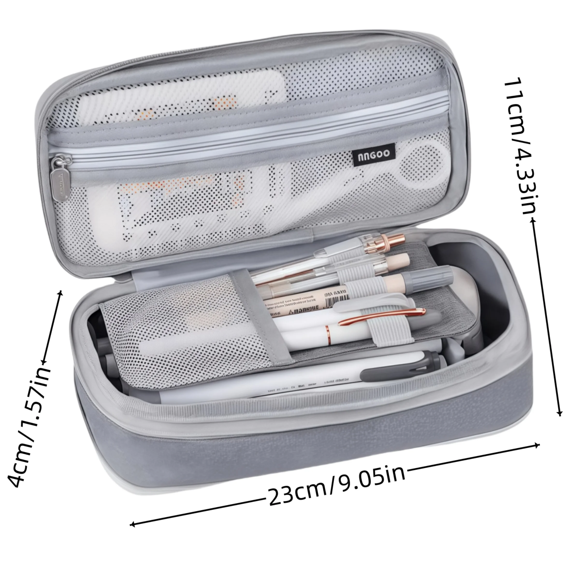 مقلمة قماشية متعددة الوظائف بطبقة مزدوجة، صندوق أدوات مكتبية محمول مقاوم للماء بسعة كبيرة، مستلزمات مدرسية مثالية #2