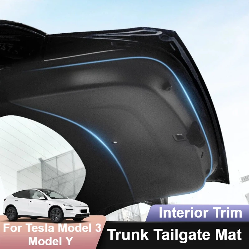 

Trunk Tailgate Mat for Tesla Model 3 Highland Model Y Juniper 2025 Car Accessories Tailgate Protective Leather Pad Interior Trim