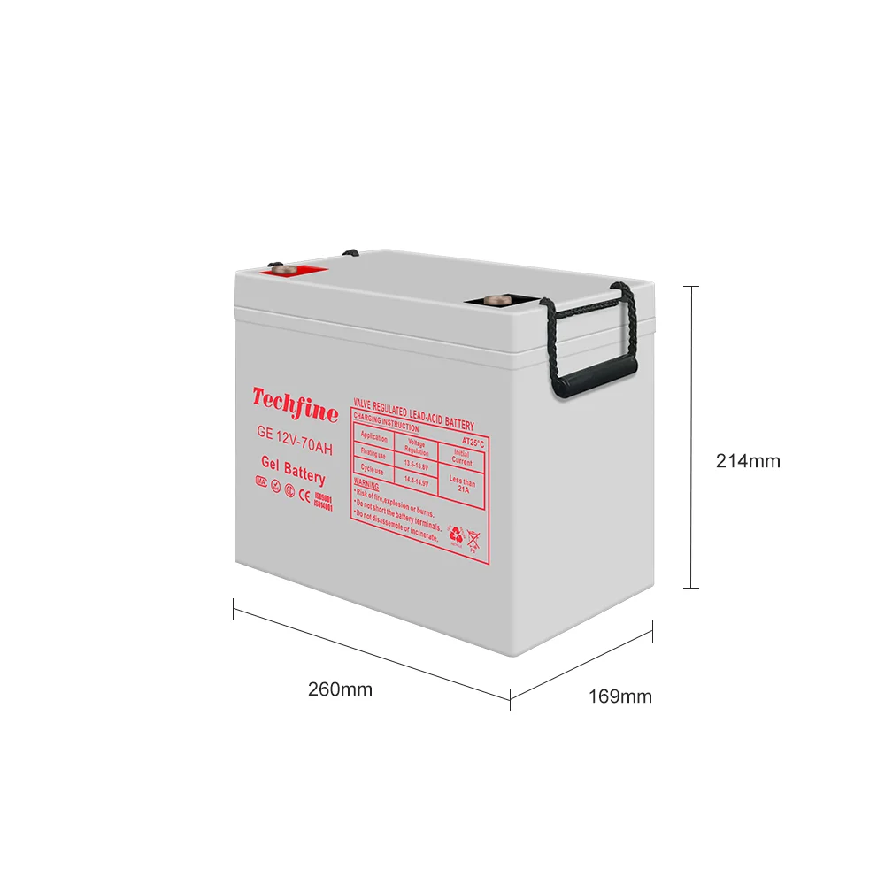 Techfine Factory Price Rechargeable VRLA Solar AGM Energy Storage Gel Battery for Home Solar Panel