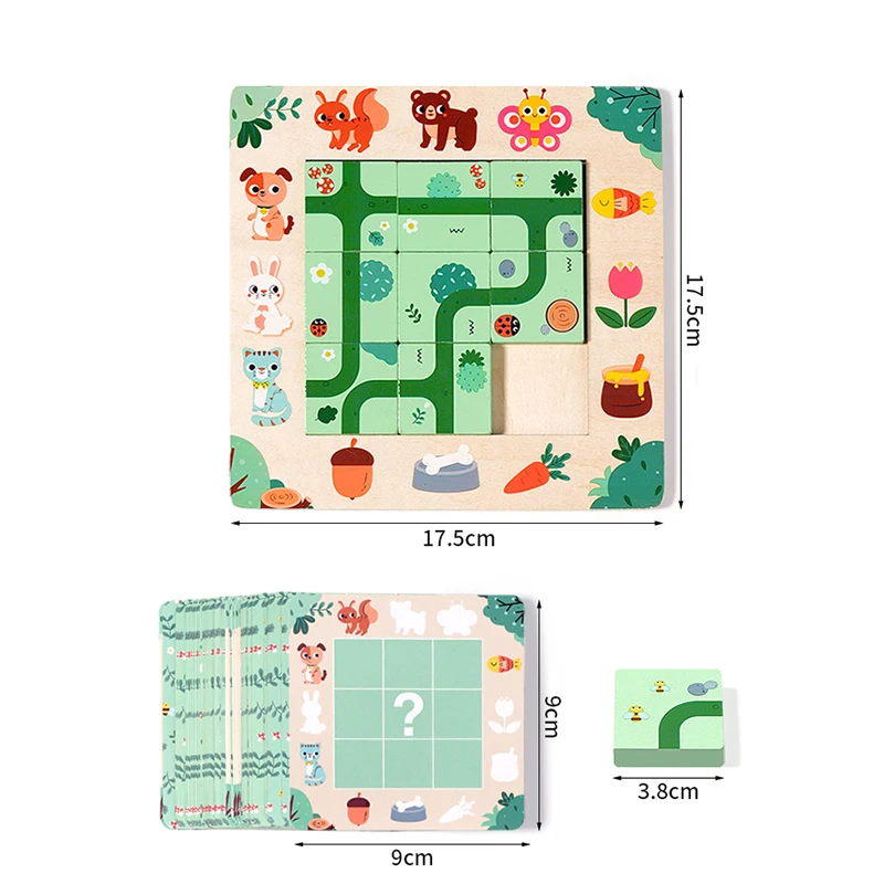 مونتيسوري خشبية لغز المتاهة مجلس التنمية المعرفية للأطفال الأطفال لعبة التعلم المبكر #6