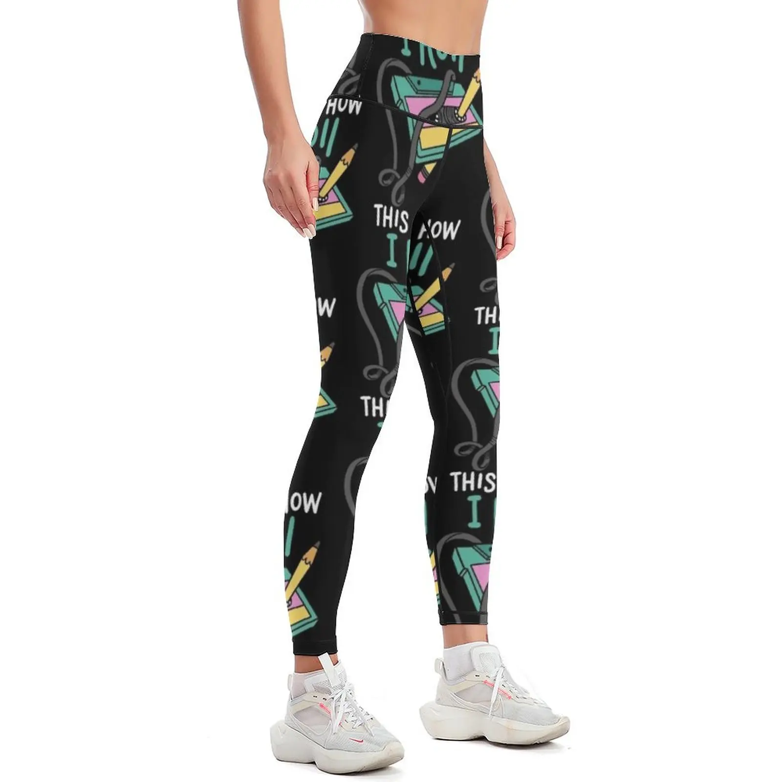 Cassette Tape 80s 90s Leggings Golf wear Tight fitting woman push up fitness Womens Leggings