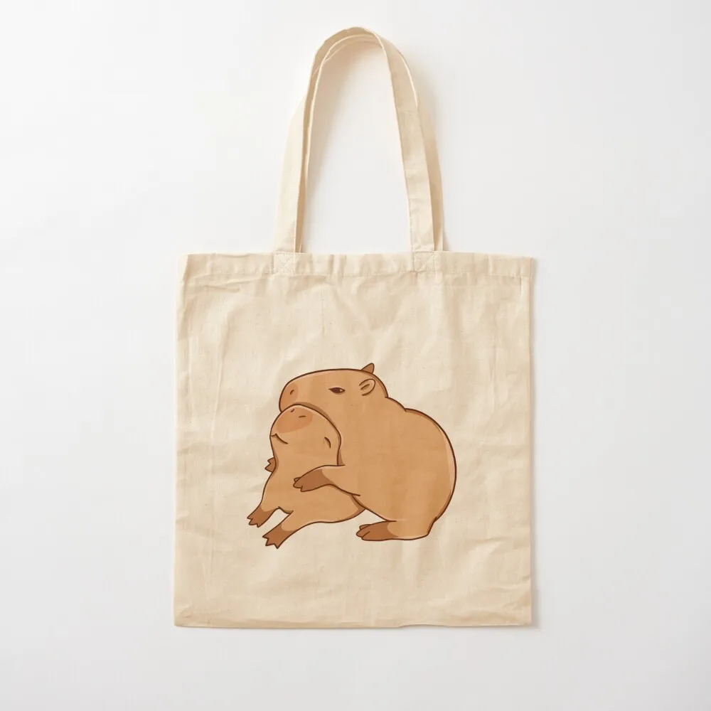 

Hugging Capybaras Tote Bag bag for beach Shopper bag shopping bags foldable shopper bags for women Canvas Tote