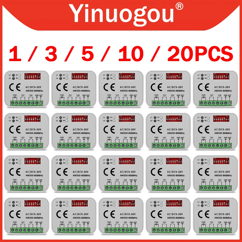 receptor universal rx da porta da garagem multi frequencia 300868mhz porta da garagem controle remoto receptor interruptor da porta da garagem transmissor 01