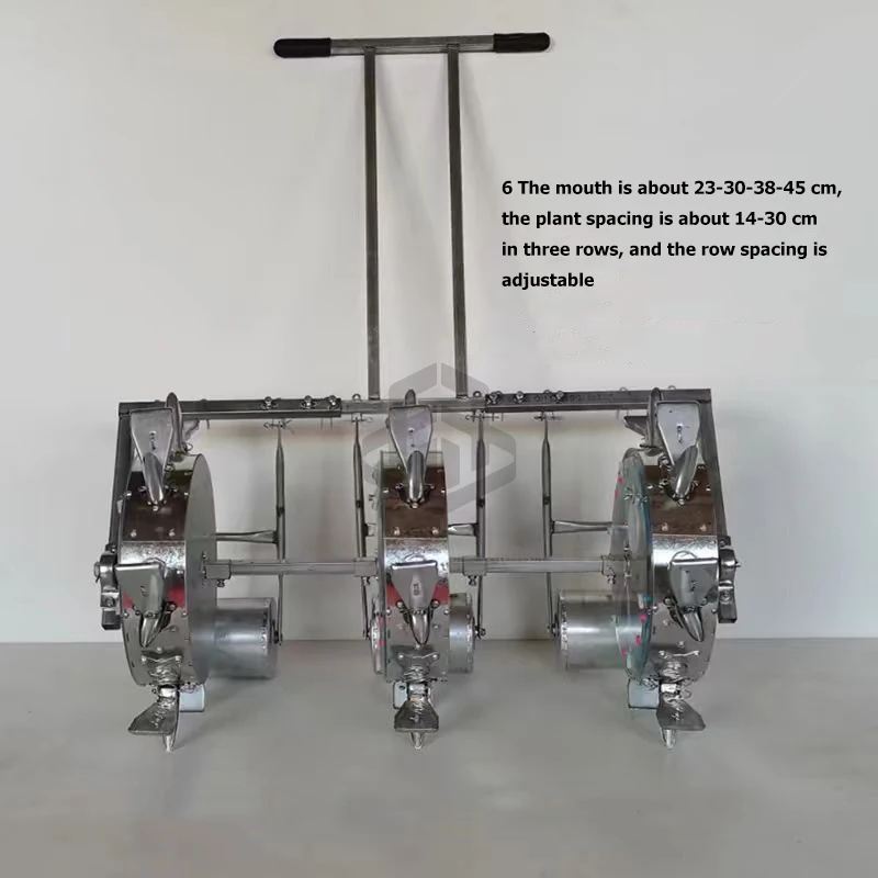 Manual Bean Seeding Machine with Press Wheel Maize Planter Plastic Mulch Corn Planter 2 Row Wheel Type Seed Vegetable