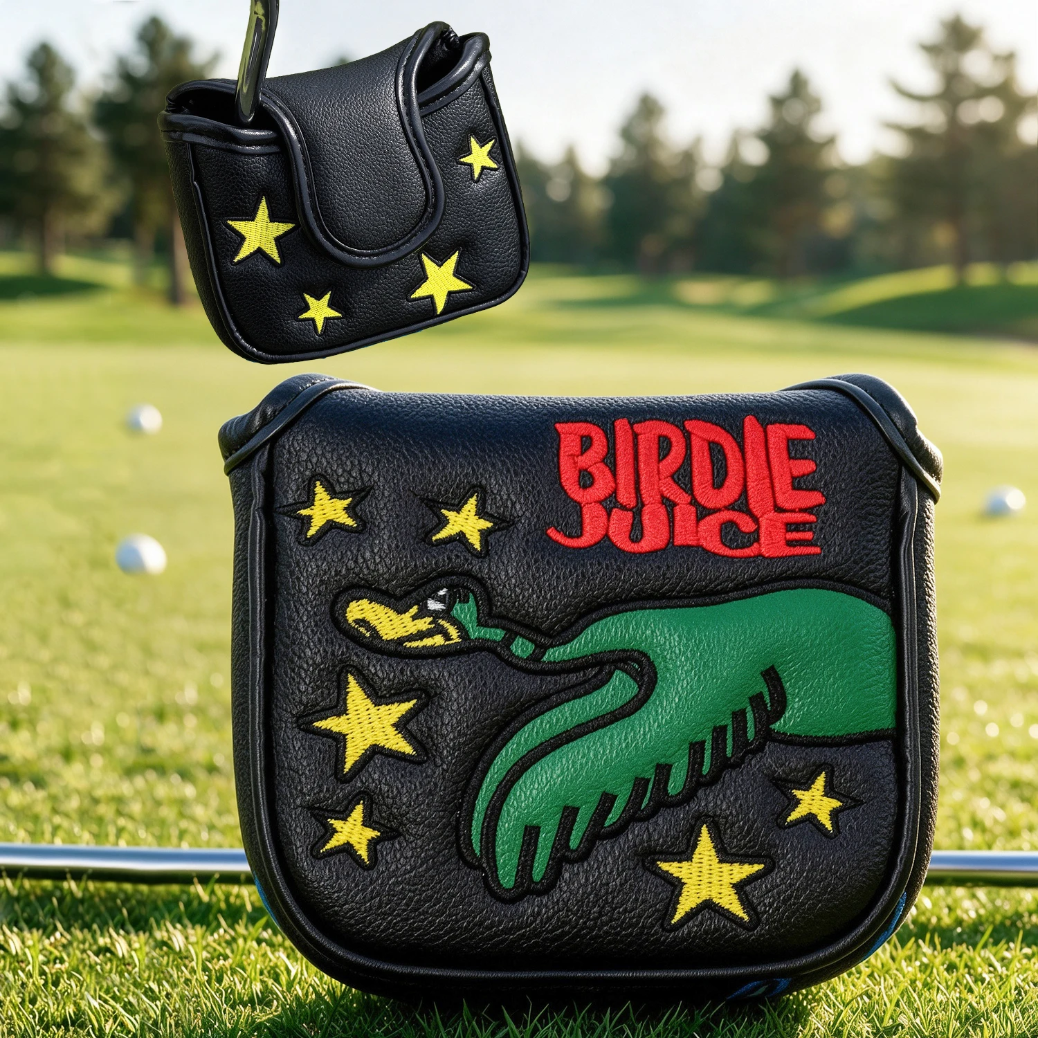 1PC Cute Star-Bird Pattern Golf Mallet Putter Cover, Magnetic Closure Design, PU Material With Exquisite Embroidery