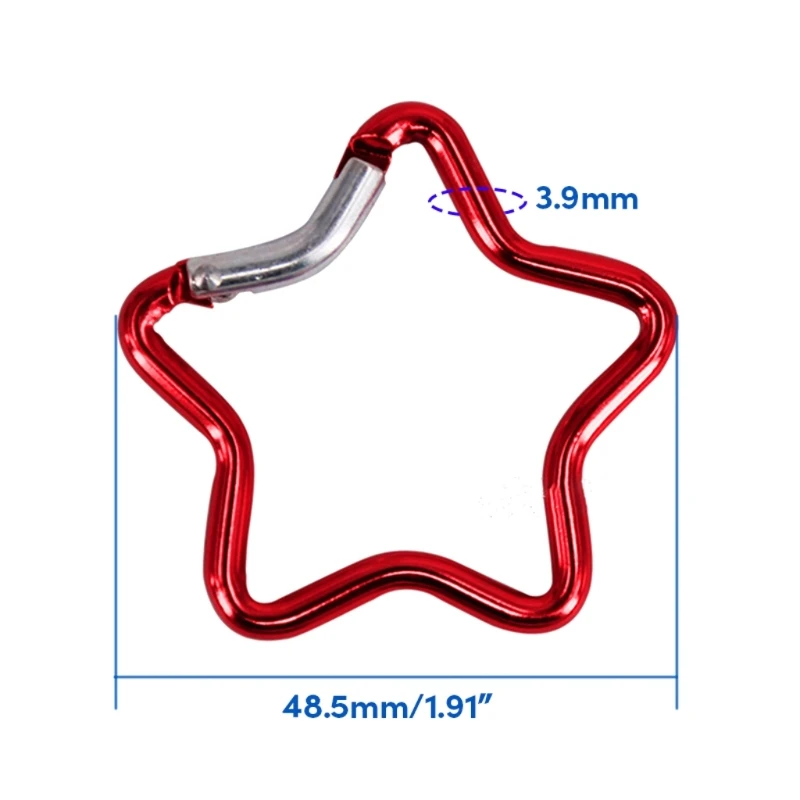 Aluminum Alloy Outdoor Star Shaped Spring Snap Locking Carabiner Clip Keychains for Backpack Camping Hiking Traveling