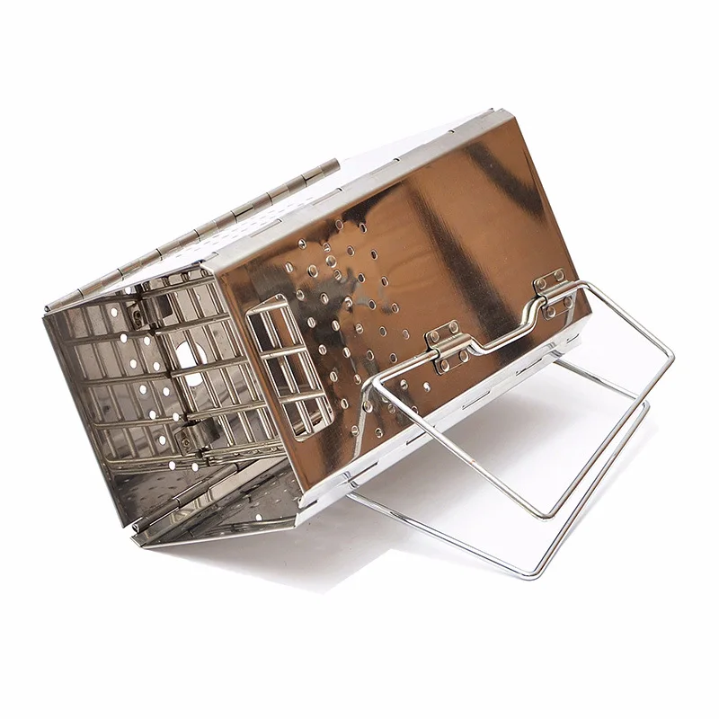 Outdoor BBQ Thickened Stainless Steel Folding BBQ Grill Heating Stove Portable Point Charcoal Stove