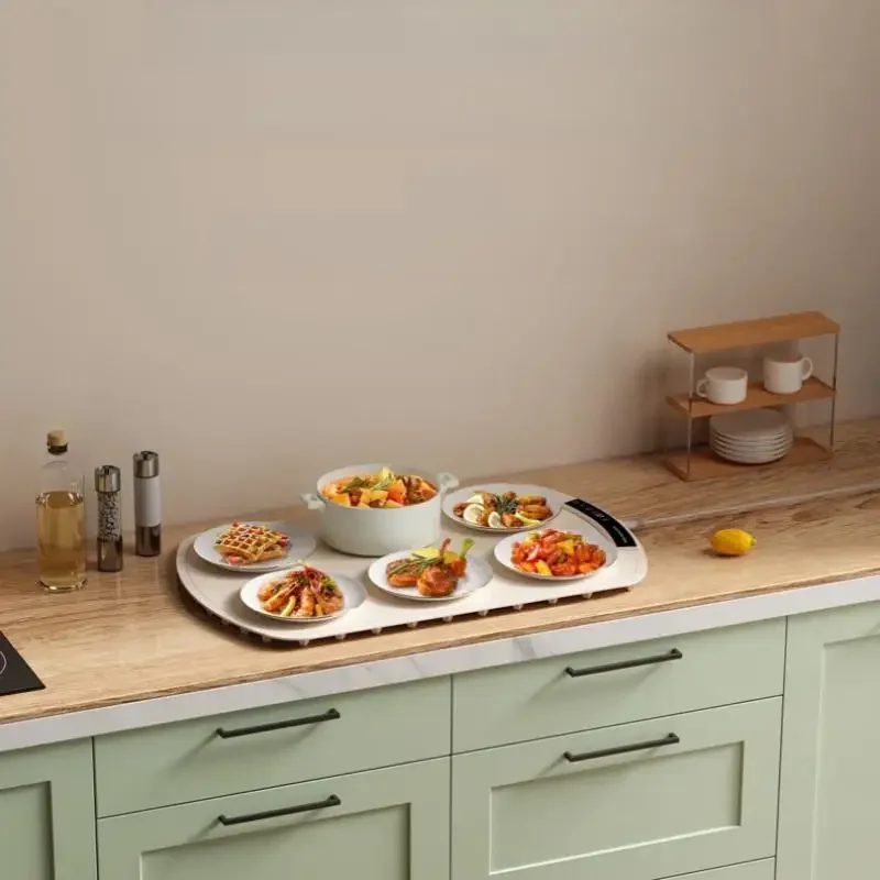 Podgrzewacz do potraw elektryczny FDLAI 60x45cm Soft Roll do przechowywania podgrzewacz do kubków wielofunkcyjny mata na stół grzewczy rozrząd 4h 220V