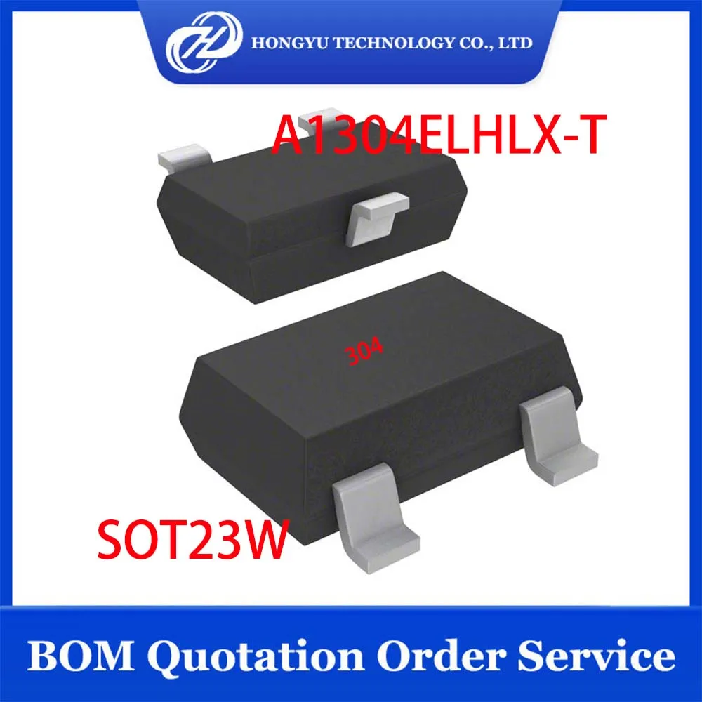 1 - 10 Pieces/Lots A1304ELHLX-T A1304ELHLX A1304EL A1304 1304 Hall Effect Sensor Single Axis SOT-23W IC Chips in Stock