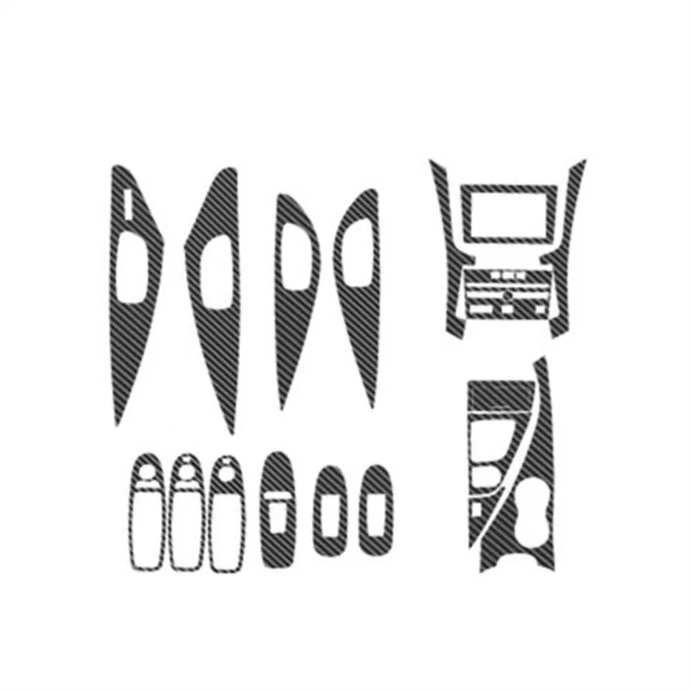 

18pcs ABS Black Carbon Fiber Interior Trim Cover Sticker Trim Fit For Infiniti Q50 2014-2019(Only Suitable For Left Rudder)