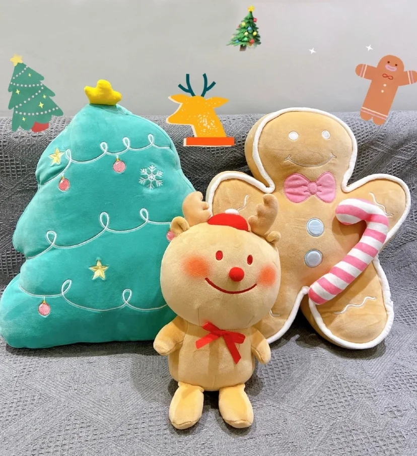 Gingerbread Man Plush Toy Biscuit Peluche Stuffed Cookie Soft Doll Room Decoration Birthday Gifts