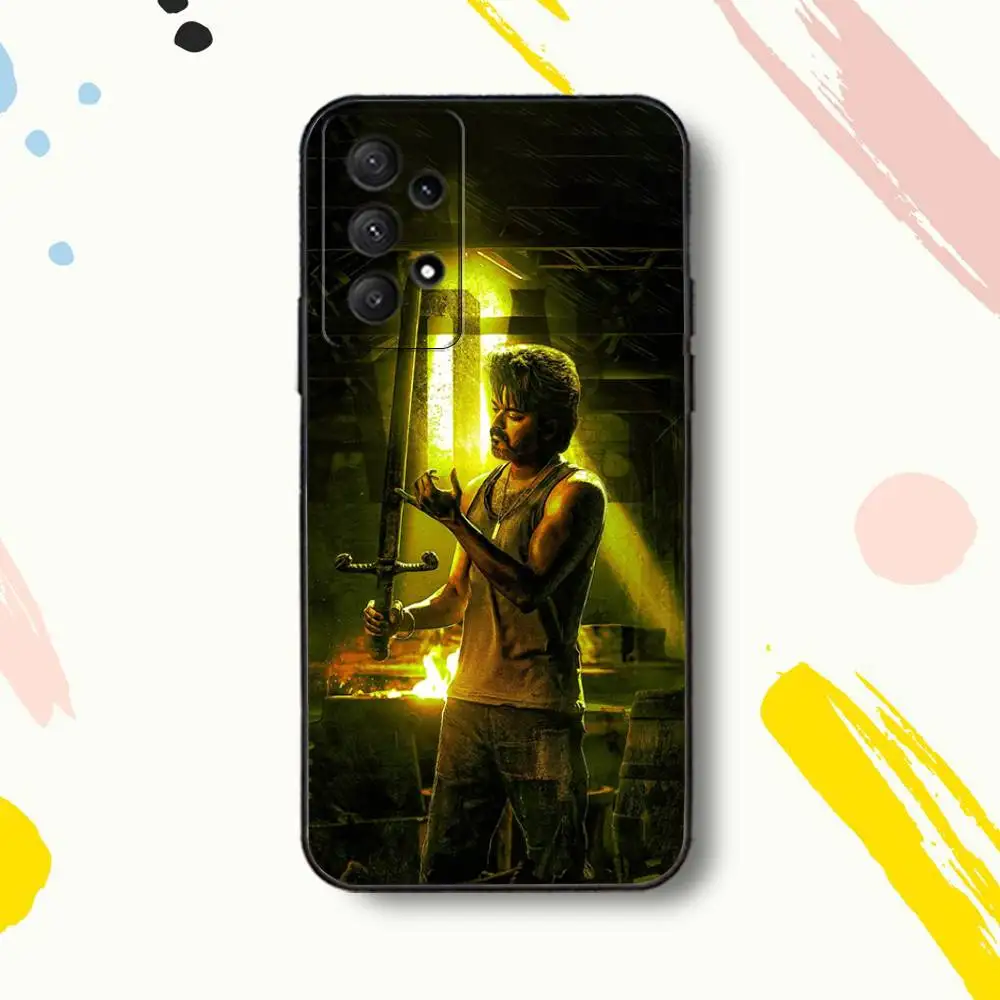 حافظة هاتف T-Thalapathy Singer VijayS لهاتف سامسونج جالاكسي A 80,72,73,91,53,22,51,52,5G,Plus,J,Note غطاء أسود ناعم #3