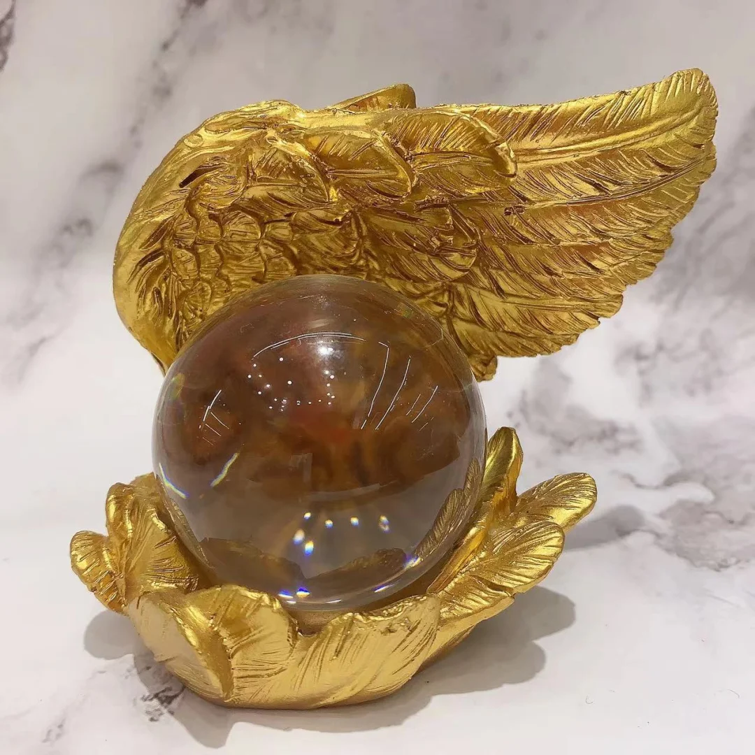 1 Stück Kreative Engelsflügel, handgefertigter Kristallkugelständer aus Kunstharz, Tischdekoration, Glaskugelhalter, Ausstellungsstückständer – Detail 3