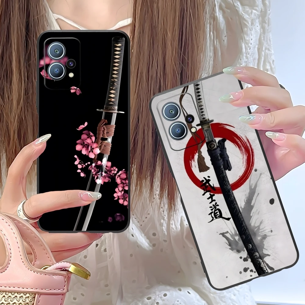 Katana Samurai Ronin Mobile Cell Phone Case for Huawei P60 P50 P40 P30 P20 P10 P9 P8 Pro Lite Plus Black Soft Phone Cover Shell