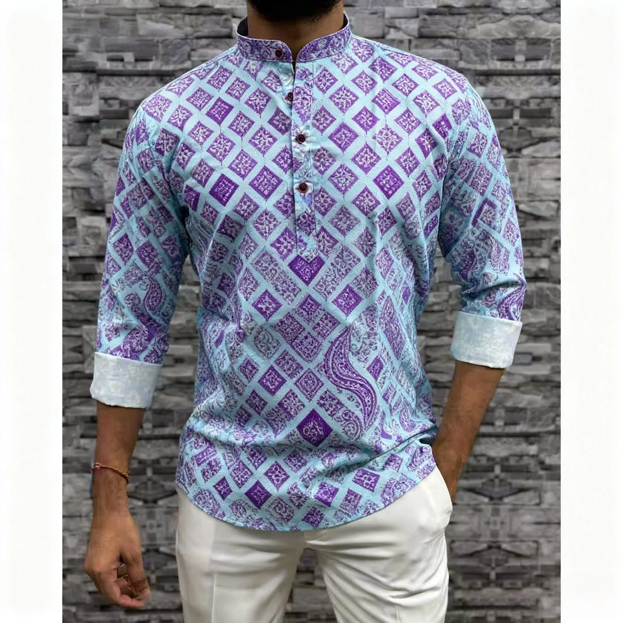 قميص مسلم بأكمام طويلة عباية أمان جوبا باكستان مسلم المملكة العربية السعودية إسلام روبا هومبرس مسلم قميص رجالي Muçulmano #6