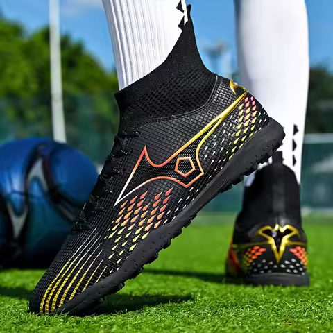 2026 Men's Soccer Shoes Large Size Ultralight Football Boots Boys Sneakers Non-Slip AG/TF Soccer Cleats Ankle Boots Unisex