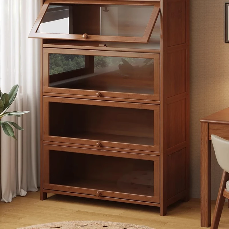 

Bookshelf Shelf Floor-to-ceiling bookcase Locker integrated with wall storage Household solid wood with door Dust-proof